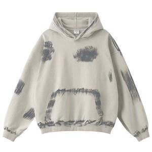 Haute qualité personnalisé couleurs unies en relief brodé perlé 100% coton pull à capuche pour unisexe automne - Product Image 1