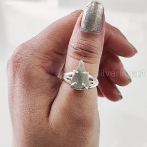 Raw Stone Jewelry Women's <b>Ring</b> Natural Rough Labradorite Gemstone Boho <b>Ring</b> Christmas <b>Statement</b> Jewelry 925 Sterling Silver <b>Ring</b> - Product Image 1