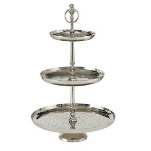 Best Class Nickel-Plated Aluminium Cake Stand Stylish Hammered Metal <strong>Cast</strong> for Birthday Wedding Anniversary Parties Cake <strong>Tools</strong> - Product Image 1