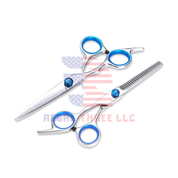 Kit Profesional de 3 Piezas de Tijeras de Peluquería Canina y Felina, Portátiles, de Acero Inoxidable, Multifuncionales, con Tijeras de Entresacar, Peine y Estuche