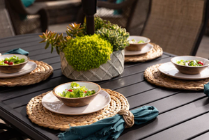 Tazón de servir de madera redondo personalizado de latón AK en color de madera blanco y natural, Juego de 4 para decoración de utensilios de cocina y vajilla - Product Image 3