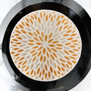 Beaded <b>Placemat</b> Handmade <b>Round</b> Charger for Luxury Dining & Holiday Decor Unique Piece Handmade Beaded, <b>Placemat</b>, Housewarming - Product Image 3