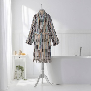 Peignoir turc Pompom multicolore mélangé, col châle - Product Image 4