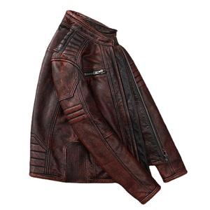 Chaqueta de Invierno para Hombre al por Mayor, Chaqueta de Cuero de Motociclista de Alta Calidad, Chaqueta de Cuero Vacuno Genuino para Hombre - Product Image 3