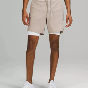 Pantalones cortos de nailon de doble capa atléticos Warriors de alta calidad para hombre, ropa deportiva, pantalones cortos de algodón con cintura elástica, pantalones cortos de gimnasio para el sudor para hombre. - Product Image 6