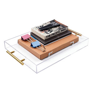 Transparent Acrylic Serving <b>Tray</b> Durable Lightweight Modern Handles Eco-Friendly <b>Tray</b> for Serving Drinks <b>Snacks</b> - Product Image 6