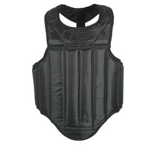 Protège-poitrine de boxe MMA pour l'entraînement au Muay Thai et au kickboxing, cuir PU durable noir, taille grande - Product Image 6