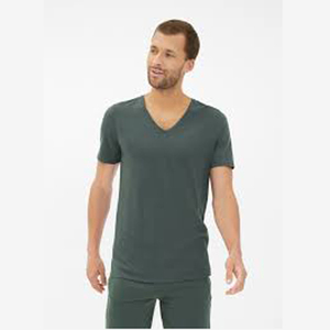 <b>Men's</b> T-Shirts V-neck Short Sleeve Slim Fit Anti-Wrinkle <b>Animal</b> Print Dobby Fabric Silk/Cotton High Quality Export Goods - Product Image 2