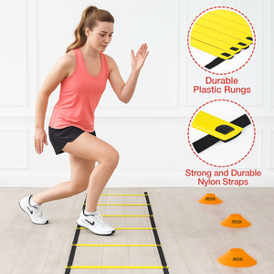 Kit de Entrenamiento de Velocidad para Niños Stag Iconic, Ejercicio de Fútbol y Cricket con Obstáculos Fijos de Plástico y Escalera para Juegos Deportivos - Product Image 1