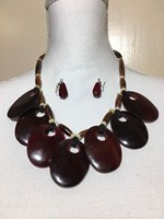 Anneau de corne de conception créative fait à la main en forme de coeur chaîne connectée corne naturelle collier collier bijoux de mode