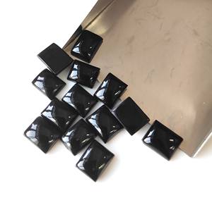 3x5mm-20x30mm พลอยพลอยพลอยพลอยสีดำธรรมชาติทรงสี่เหลี่ยมพลอยหลังแบนทรงหลวมสำหรับทำเครื่องประดับ - Product Image 4