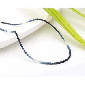 Collier de perles en saphir bleu ombré 3-3,5 mm, accessoire de mode - Product Image 1
