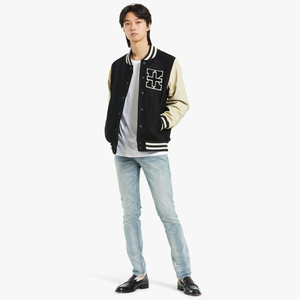 2025 chaqueta Varsity personalizada para hombre, ropa de calle ajustable doble con cuello levantado, larga, lisa, recubierta de lana, diseño personalizado - Product Image 6