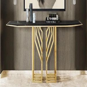 Table élégante en métal avec plateau en marbre pour la maison hôtels salon Table d'appoint décor or et noir Tables de couleur meubles latéraux modernes - Product Image 2