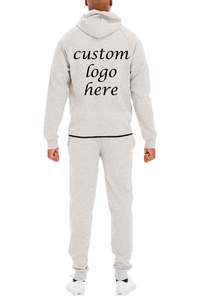 High Quality Slim Fit Cotton <b>Jogging</b> <b>Suit</b> for Men Custom Logo Design with Zipper Luxury Sports Sweatsuit for Gym Use - Product Image 3