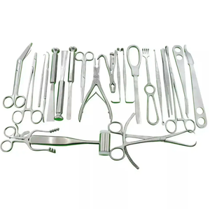 Haute qualité Adson Forceps Iris Ciseaux Ensemble d'instruments chirurgicaux Porte-aiguille Plateau de rein avec 15g Suture Instruments chirurgicaux - Product Image 1