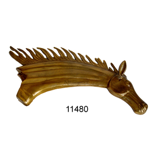 Statue de tête de cheval en aluminium pour décor à la maison avec des finitions antiques en laiton Sculpture de tête de cheval pour la décoration intérieure Figurines de tête de cheval - Product Image 3