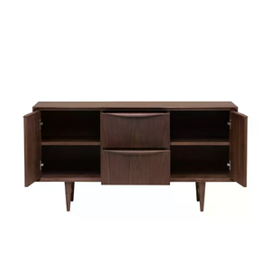 ตู้ข้างโซฟาสไตล์โมเดิร์นกลางศตวรรษ ทำจากไม้ MDF สีวอลนัท พร้อมแผ่นวีเนียร์วอลนัท P2 จากเวียดนาม ขนาด 1x20GP สำหรับห้องนั่งเล่น จัดส่งทางเรือจากฮ่องกง - Product Image 1