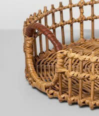 Bandeja de Servir de Mimbre con Marco Metálico, Diseño Escandinavo Muy Resistente, Ecológica, para Restaurantes, Venta al Por Mayor - Product Image 3