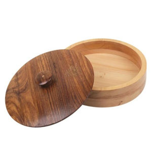 Handmade Fancy Wooden Casseroles Wholesale Epoxy Coating On <b>Lid</b> New Arrival Most Designer Casseroles & Hot Pots at Low Price - Product Image 6