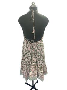 Vestido de Algodón de Alta Calidad Directo de Fábrica para Mujer, Estampado Floral Verde, Impresión HD, Holgado, Largo hasta el Suelo, Estilo Boho Casual de Verano - Product Image 6