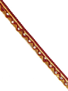 Bordure de dentelle dorée brodée miroir africaine pour les affaires de vêtements en gros - Product Image 5