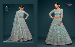 Designer Soft Net Lehenga Choli catalogue complet disponible au tarif de gros, collection premium au prix de gros. - Product Image 3