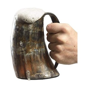 Corne à boire viking en bois poli, fabrication artisanale indienne, design animal, écologique, matériau organique, taille personnalisée, emballage personnalisé - Product Image 3