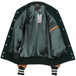 Personalizable Vintage Chenille bordado Pacthes Varsity chaqueta 100% lana con mangas de cuero genuino Letterman Varisty chaquetas - Product Image 2