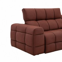 Maßgefertigtes L-förmiges Brotform-Sektionalsofa mit Lederbezug und Motorisierung für Wohnzimmer in Villen & Hotels