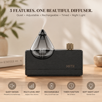 Diffuseur d'huiles essentielles sans eau, nébuliseur en bois et verre, diffuseur d'huiles essentielles sans fil intelligent, diffuseur de voyage haut de gamme pour l'anxiété