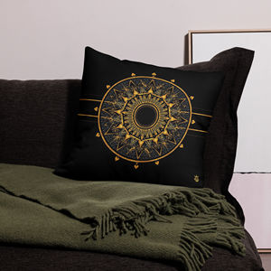 Aurelius Nocturne Linen <b>Pillowcase</b> Premium Organic Geometric <b>Square</b> Cover Soft Washable with Embroidery for Home Hospital Use - Product Image 1