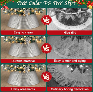 Collar de árbol de Navidad de Metal redondo con diseño de textura de latón AK en acabado plateado para decoración navideña/decoración Interior del hogar - Product Image 2