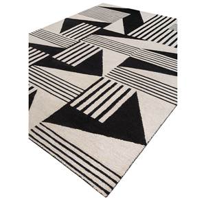Tapis en laine et viscose tufté à la main à motif géométrique Tra-14827 gris et noir 'Pathways' pour usage domestique - Product Image 2