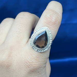 Anillo de cuarzo ahumado de alta calidad Natural de Plata de Ley 925, anillo de piedras preciosas recién llegado para mujer, joyería al por mayor - Product Image 1