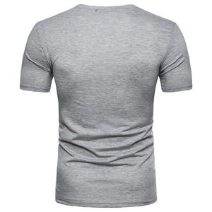 T-shirts pour hommes à manches courtes, col rond, taille plus, en coton 100% écologique, respirant, coupe ajustée, avec logo personnalisé imprimé - Product Image 2