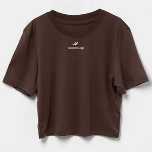 Abbigliamento elegante maglietta da donna a maniche corte T-Shirt da donna con scollo a o di marca di buona qualità dalla fabbrica del bangladesh