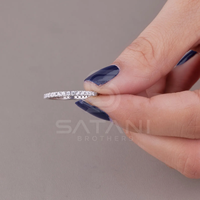 Bague d'éternité en moissanite, sertie pavé en argent, plaquée rhodium, de luxe, pour femme, idéale pour mariage, anniversaire, fiançailles, cadeau et soirée