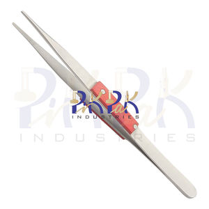 Pinzas rectas con empuñaduras de fibra para soldar Longitud total 8 pulgadas Hecho de acero inoxidable Fabricación de joyas Pinzas artesanales - Product Image 2