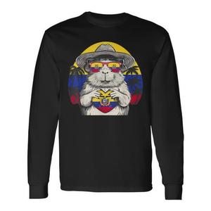 T-shirt a maniche lunghe Ecuadorian Pride per bambini e taglie forti, con design bandiera tramonto per amanti dei porcellini d'India, con funzione compressiva - Product Image 1