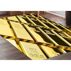 Alfombras Golden Bars, Alfombra para la Cueva del Hombre, Alfombras Doradas, Alfombra Moderna, Alfombra de Oficina, Alfombra de Terciopelo - Product Image 2
