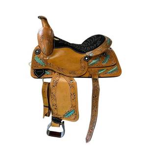 Almohadilla de sillín de caballo de doma de salto de cuero genuino de alta calidad suave Premium mejor precio al por mayor - Product Image 1