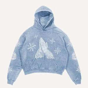 Sweat à capuche surdimensionné vintage avec motif Madonna, délavé à l'acide, matière douce, lourd, poche kangourou, sweat à capuche, vêtements d'extérieur - Product Image 5