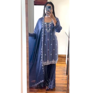 Grossiste indien Ensemble Plazzo 3 pièces prêt à l'emploi de haute qualité avec Dupatta pour tenue occasionnelle de mariage et de fête au meilleur prix - Product Image 1