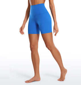 Seamless Yoga Shorts for Women with Pockets <b>Butt</b> <b>Enhancing</b> Stretch Compression Quick Dry Fabric Custom Bulk Supply Shorts - Product Image 4