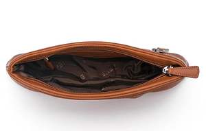 Cartera de mano de cuero genuino para mujer, a la moda, con cierre de cremallera de madera, diseño de tira larga, para mujeres con un look moderno y elegante. - Product Image 4