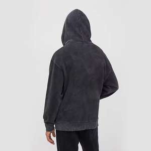 Sudadera con capucha de algodón 100% de peso pesado de gran tamaño personalizada para hombre, sudaderas lavadas vintage desgastadas lavadas con piedra ácida - Product Image 5