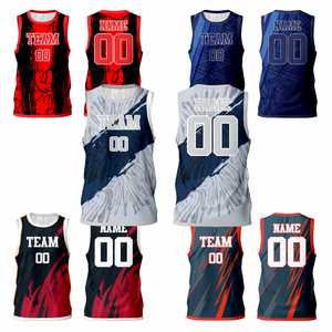 Camiseta de Baloncesto Talla Grande 100% Poliéster Sin Mangas Corte Atlético con Nombre de Equipo Personalizado - Product Image 1