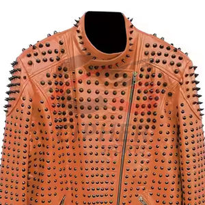 Nueva chaqueta de cuero Punk de último diseño para hombre Nuevo estilo Biker Oem Service Custom Black Winter Leather Punk Chaquetas para hombre - Product Image 3