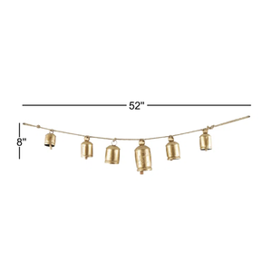 AK ระฆังโลหะทองเหลืองตกแต่งคริสต์มาสชุดกระดิ่งเดี่ยว6อันบนเชือกโบราณสำเร็จรูปสำหรับแขวนผนังระฆัง/ตกแต่งคริสต์มาส - Product Image 4